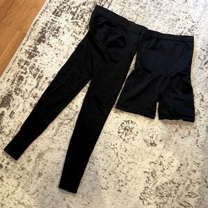 BLANQI everyday full panel support leggings and bike shorts size M maternity